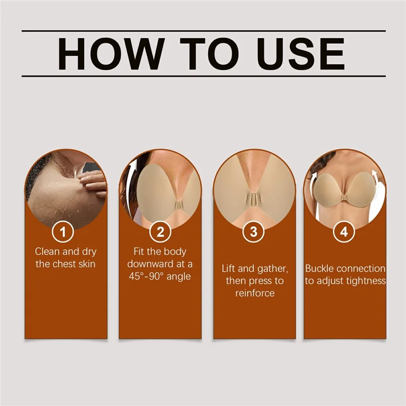 ZERILUNA ZE-A06-0001-01 Silicone Round Cup Boob Tape Breathable Adjustable Buckle Nipple Covers for Breast Lift