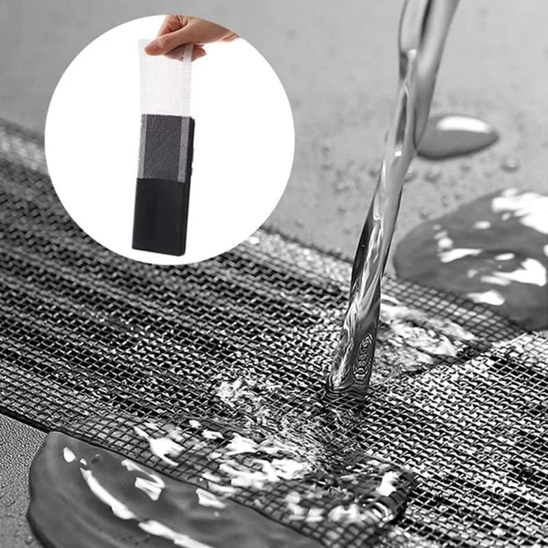 Self-Adhesive Drain Hair Catcher 7cm x 10m Disposable Shower Drain Mesh Sticker Rectangular Filter for Bathroom Kitchen