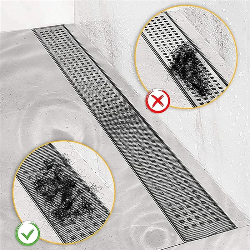 Self-Adhesive Drain Hair Catcher 12cm x 5m Disposable Shower Drain Mesh Sticker Rectangular Filter for Bathroom Kitchen