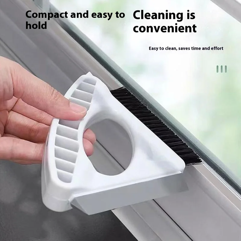 3 in 1 Window Cleaning Tool Triangle Countertop Cleaner Brush Household Glass Squeegee TPR Scraper