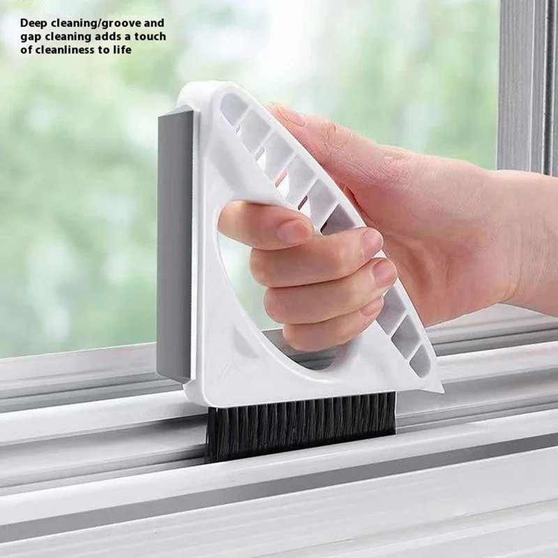 3 in 1 Window Cleaning Tool Triangle Countertop Cleaner Brush Household Glass Squeegee TPR Scraper