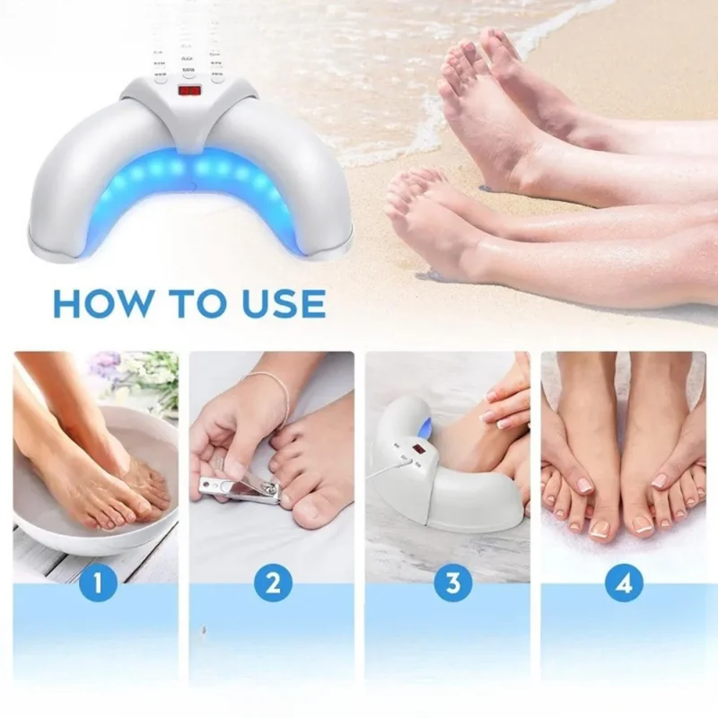 22 UV Lamp Beads Retractable U Shaped Smart Sensor UV Nail Light with Timer for Manicure Pedicure - White