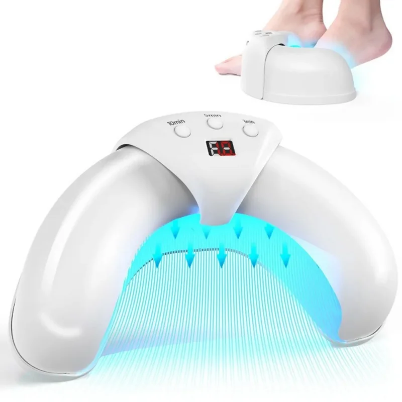 18 Blue + 4 Red LED Retractable U Shaped Smart Sensor UV Nail Light with Timer for Manicure Pedicure - White