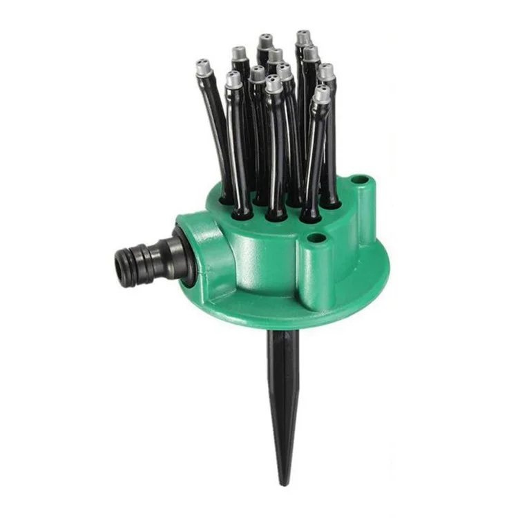 Irrigatore da Giardino a 360 Gradi Automatico, Impianto di Irrigazione per Giardino Multiplo Regolabile da Esterno
