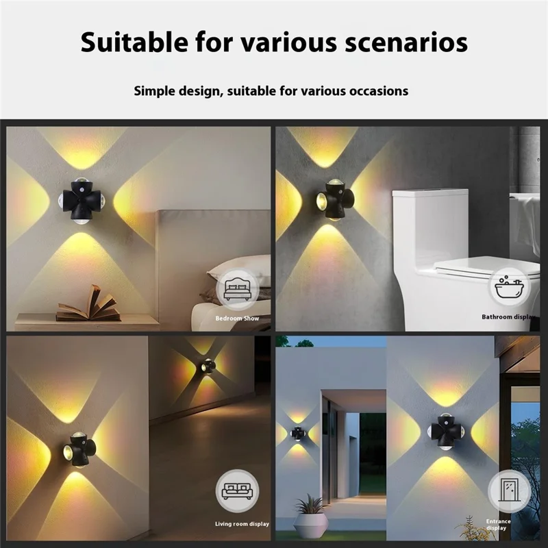 HR-CTD-02 Luz Noturna com Sensor de Movimento Recarregável Magnética para Corredor e Quarto - Preto