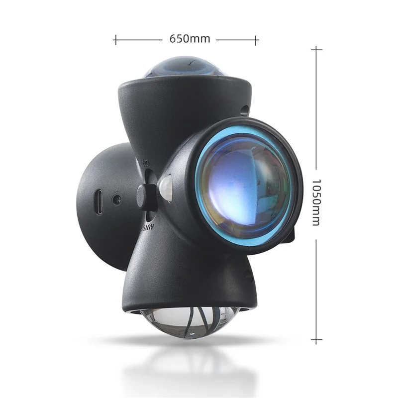 HR-CTD-02 Luz Noturna com Sensor de Movimento Recarregável Magnética para Corredor e Quarto - Preto