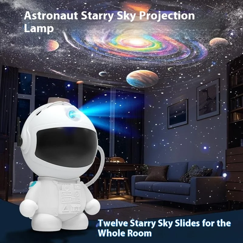 HT-FO5 Astronaut Galaxie Projektor Nachtlicht für Schlafzimmer Sternenhimmel Atmosphäre Lampe mit 3 Filmscheiben