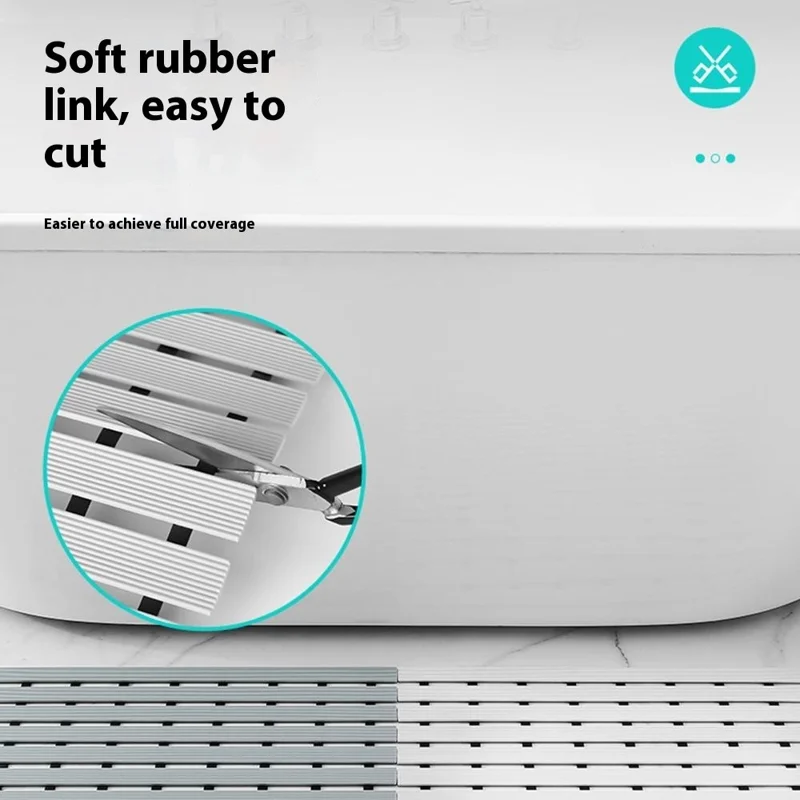 43 x 67cm Bathroom Absorbent PVC Non Slip Mat Fast Drainage Foldable Shower Foot Pad - White