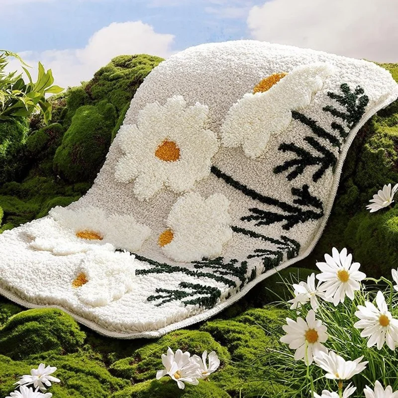 40 x 60cm Floral Pattern Quick Dry Microfiber Bath Mat Ultra Absorbent Non Slip Bathroom Rug - Style A