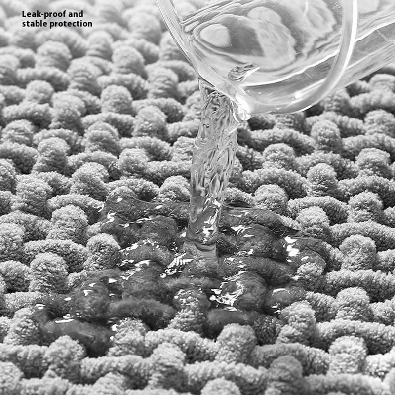 Tapete de Banheiro 50 x 80cm em Chenille Macio, Secagem Rápida, Cor Sólida, Ultra Absorvente, Antiderrapante - Cinza Escuro