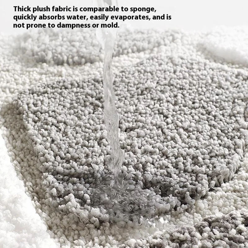 Tapete de Banheiro 40 x 60cm Textura de Pedra Microfibra Macia Secagem Rápida Ultra Absorvente Antiderrapante - Marrom