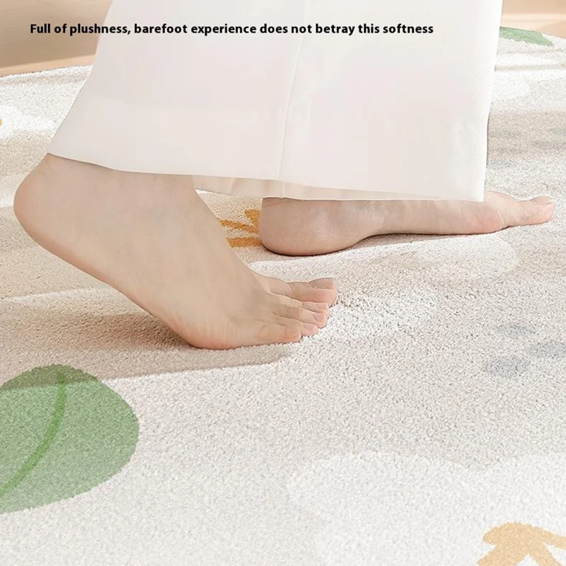 60 x 160cm Nordic Floral / Leaves Pattern Runner Rug for Bedroom Living Room Bay Window Lambswool Mat - Style A
