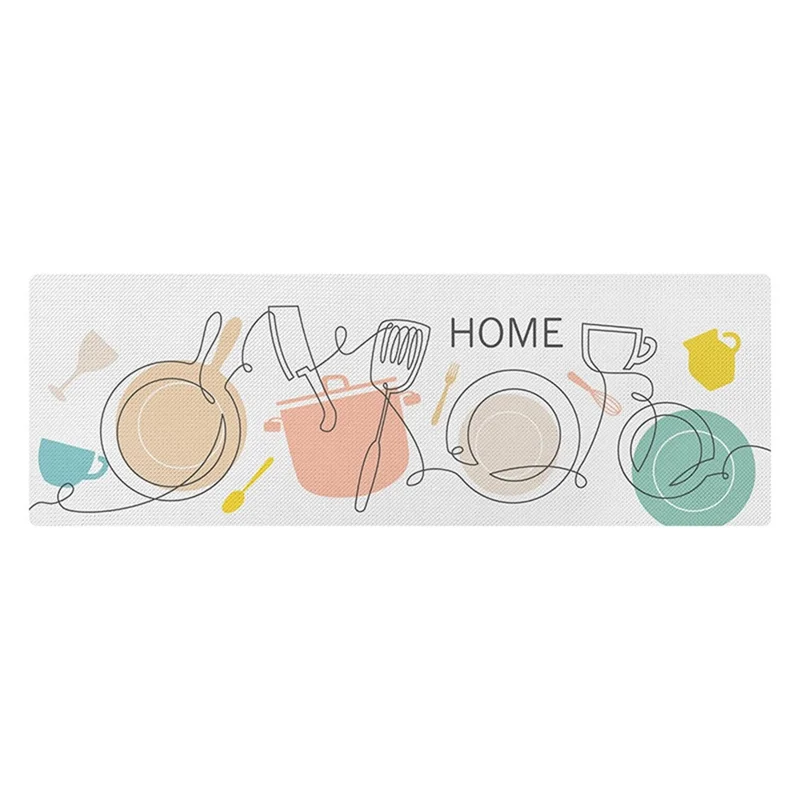 Tappetino da cucina in similpelle PU da 50 x 150 cm resistente all'olio, con motivo colorato, antiscivolo e spesso - Stile A