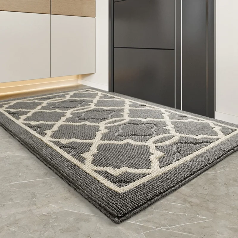 Tappetino per Ingresso 50 x 80 cm con Texture a Loop Cattura Sporco Antiscivolo per Interni ed Esterni - Grigio Scuro