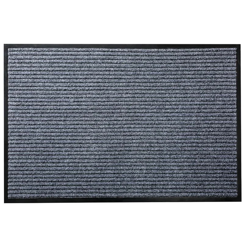 Tappetino Ingresso 50 x 80 cm in Poliestere Antiscivolo Assorbente - Grigio