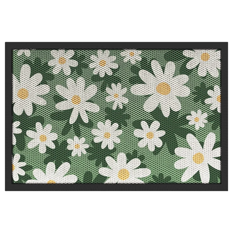 43 x 76cm Floral / Leaves Pattern Elastic Nylon Entrance Door Mat Anti Slip Dirt Trapping Rug - Style A