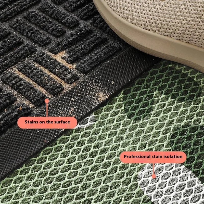 43 x 76cm Floral / Leaves Pattern Elastic Nylon Entrance Door Mat Anti Slip Dirt Trapping Rug - Style A