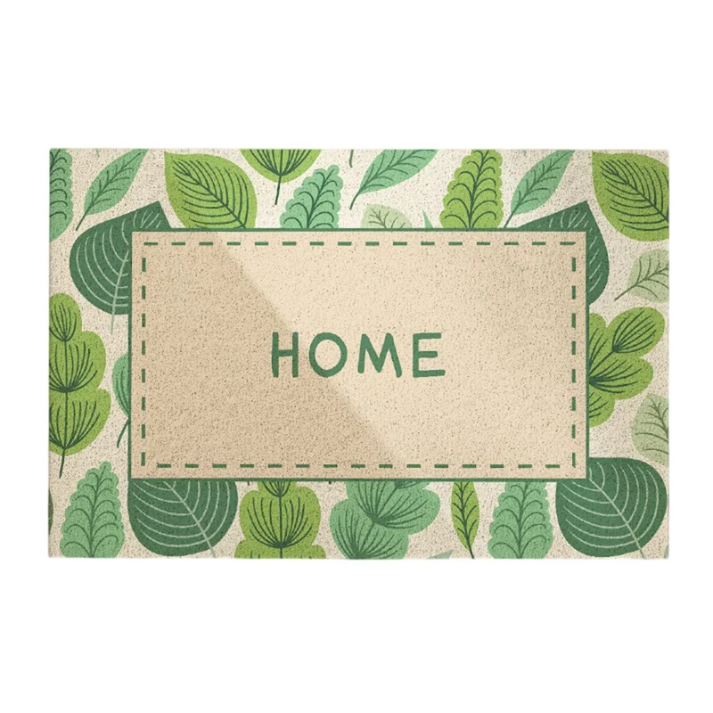 Tappetino per ingresso da 45 x 75 cm in stile Ins con motivo a foglie / floreale, antiscivolo e cattura sporco - Stile A