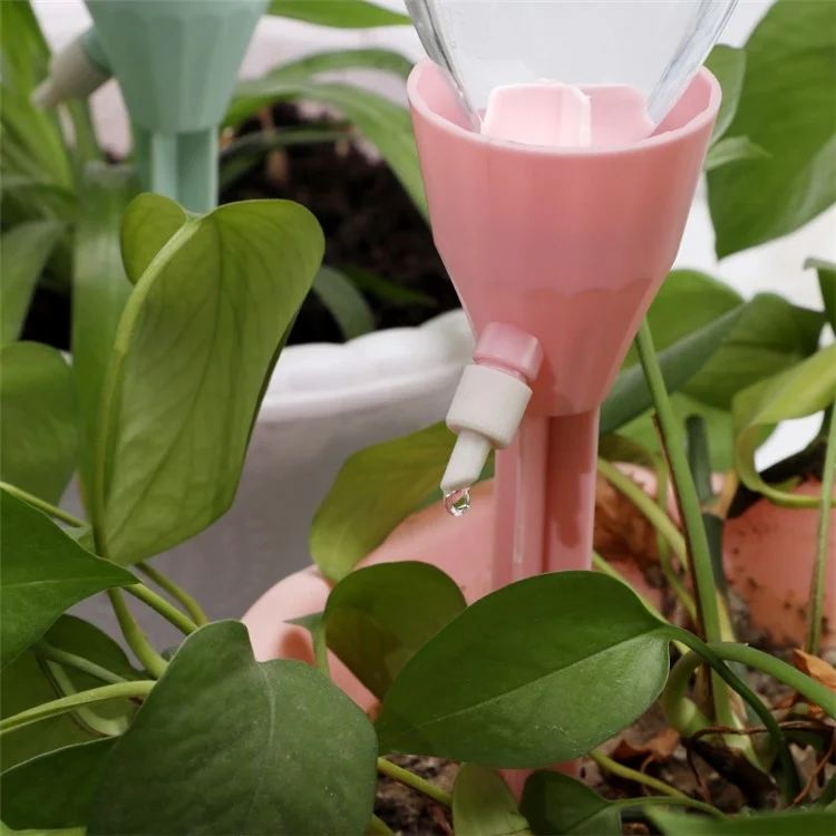 3PCS Self Watering Device Automatic Plant Water Irrigation Tool with Slow Release Control Valve Adjustable for Home Vacation Plant Watering - Green