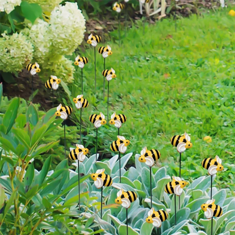 G333 Set di 10 pezzi Decorazioni da giardino Insetti artificiali Ape Ornamenti per prato Decorazione realistica per giardino all'aperto