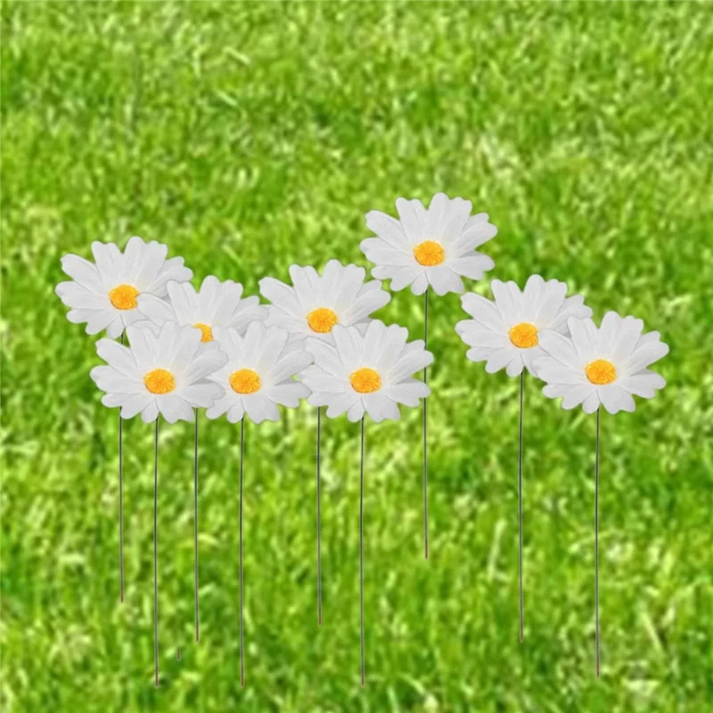 G329 Set da 10 Pezzi di Paletti Decorativi a Forma di Margherita per Giardino, Cortile e Patio