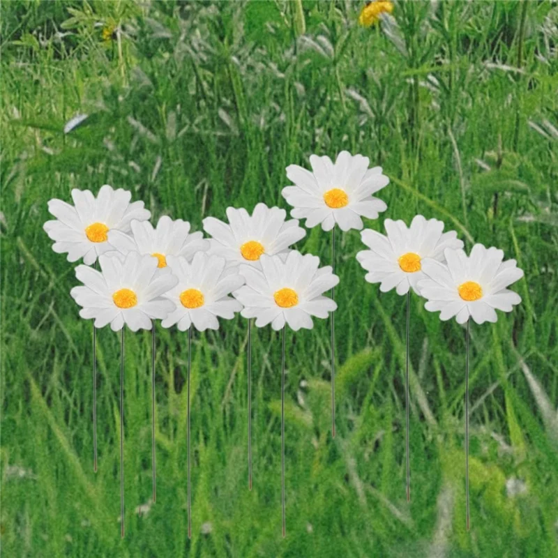 G329 Set da 10 Pezzi di Paletti Decorativi a Forma di Margherita per Giardino, Cortile e Patio