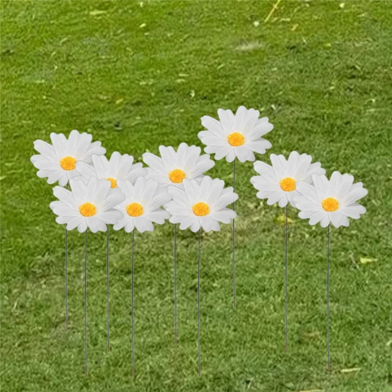 G329 Set da 10 Pezzi di Paletti Decorativi a Forma di Margherita per Giardino, Cortile e Patio