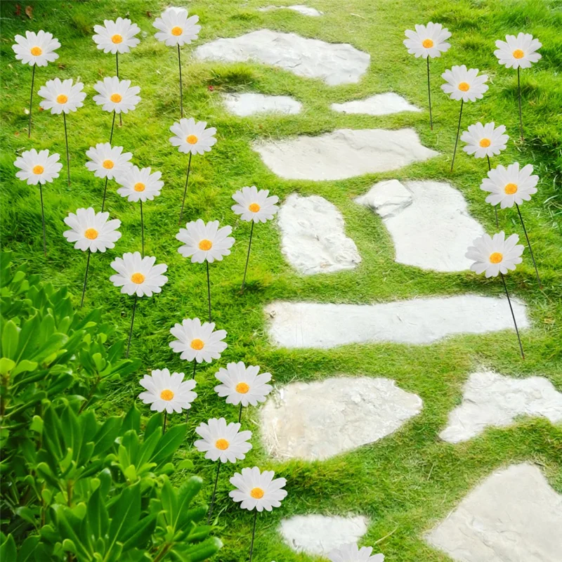 G329 Set da 10 Pezzi di Paletti Decorativi a Forma di Margherita per Giardino, Cortile e Patio