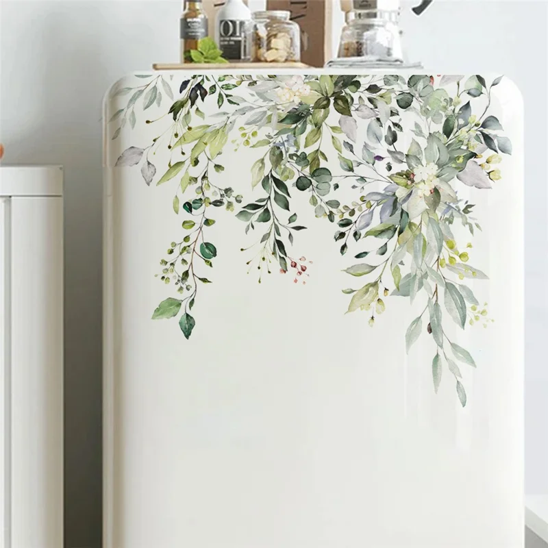 Grüne Pflanzen Blumen Toiletten Aufkleber Badezimmer Wandtattoo Selbstklebend Wasserdicht Dekorativ PVC Tapete - MS8314