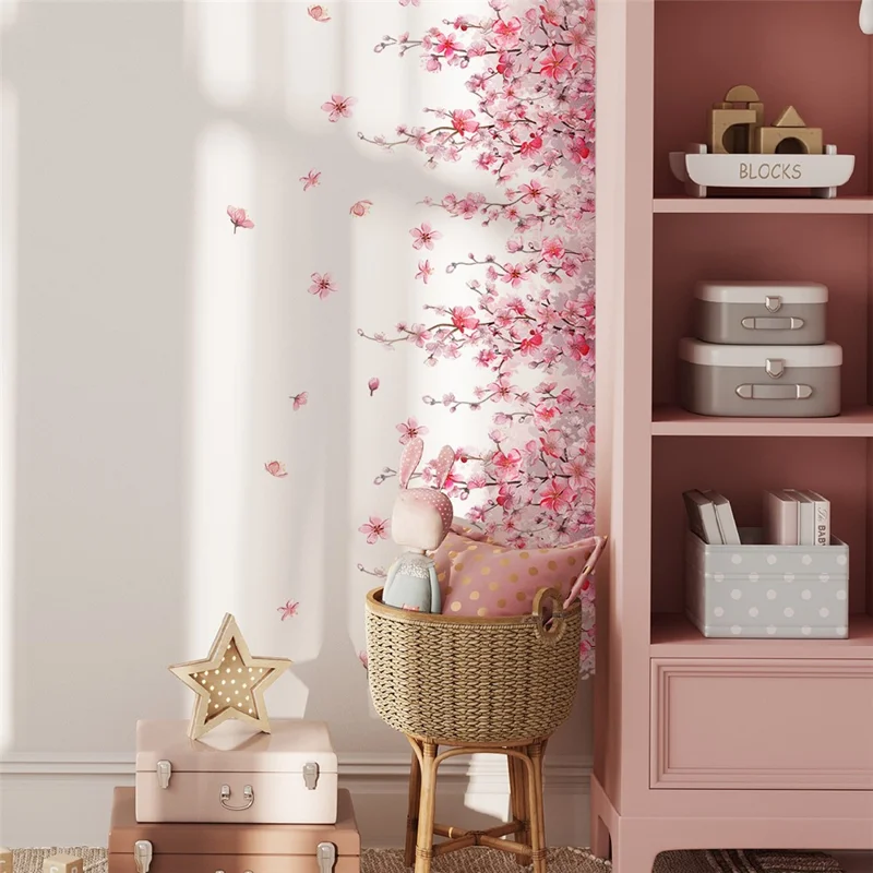 Sticker mural amovible en rotin et fleurs Papier peint décoratif étanche en PVC à adhésif