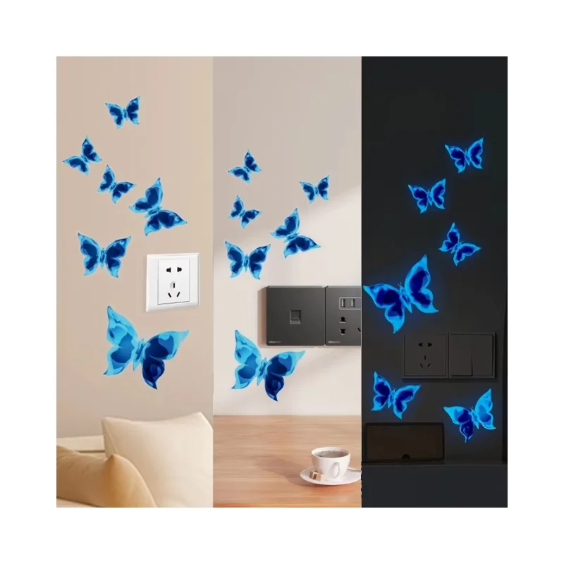 Glow in the Dark Butterfly Light Switch Stickers Self Adhesive Wall Decals for Bedroom Living Room Decoration