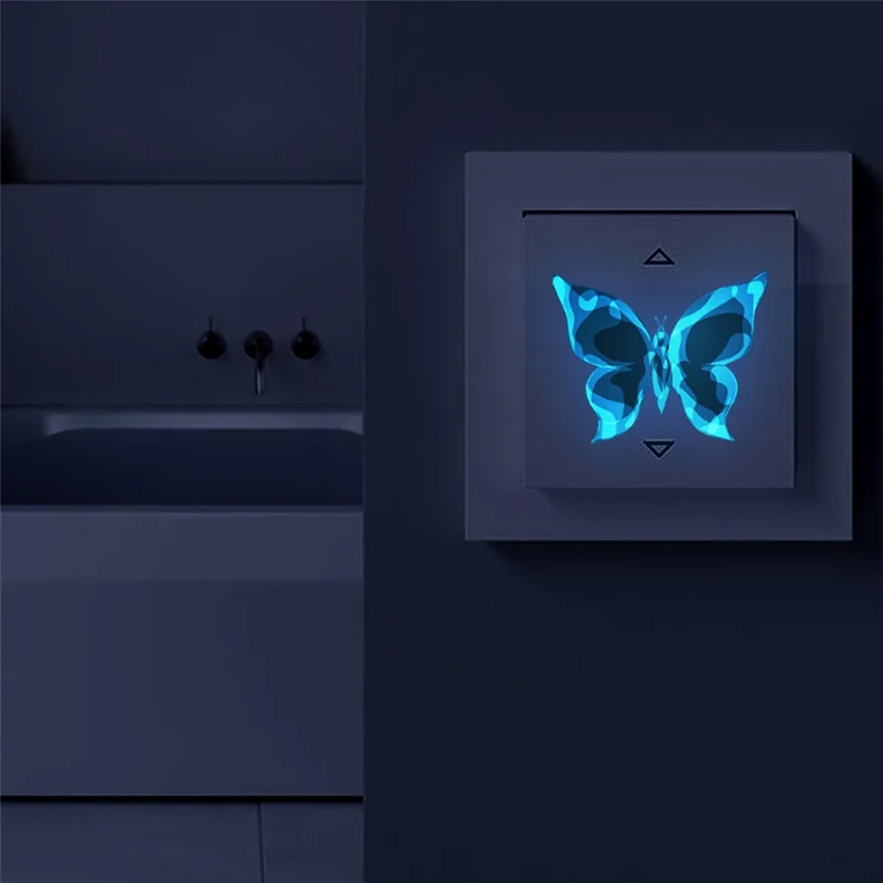 Glow in the Dark Butterfly Light Switch Stickers Self Adhesive Wall Decals for Bedroom Living Room Decoration