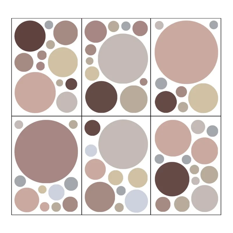 6Pz / Set Adesivi Murali Decorativi a Pois Autoadesivi Rimovibili in PVC - Stile A