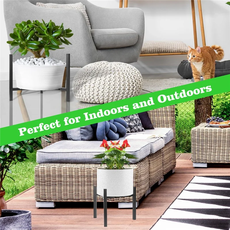 Indoor Adjustable Plant Stand Metal Modern Heavy Duty Stable Flower Pot Holder