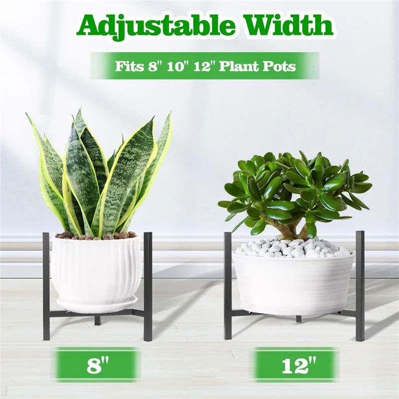 Indoor Adjustable Plant Stand Metal Modern Heavy Duty Stable Flower Pot Holder