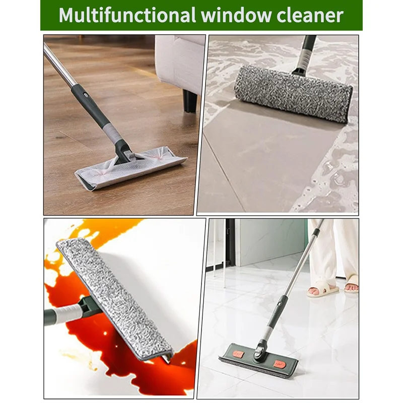 3-teilige Fensterwischer mit drehbarem Kopf Glasreiniger mit 2 Mikrofasertüchern