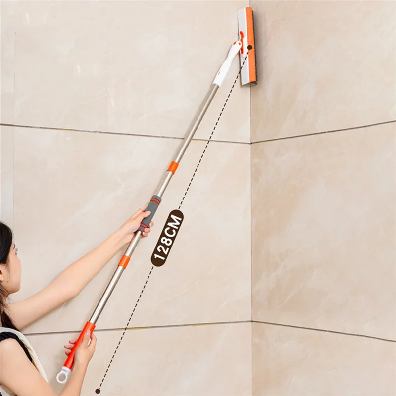 V Shape Grout Brush Long Handle Squeegee Rotating Floor Brush Scrubber