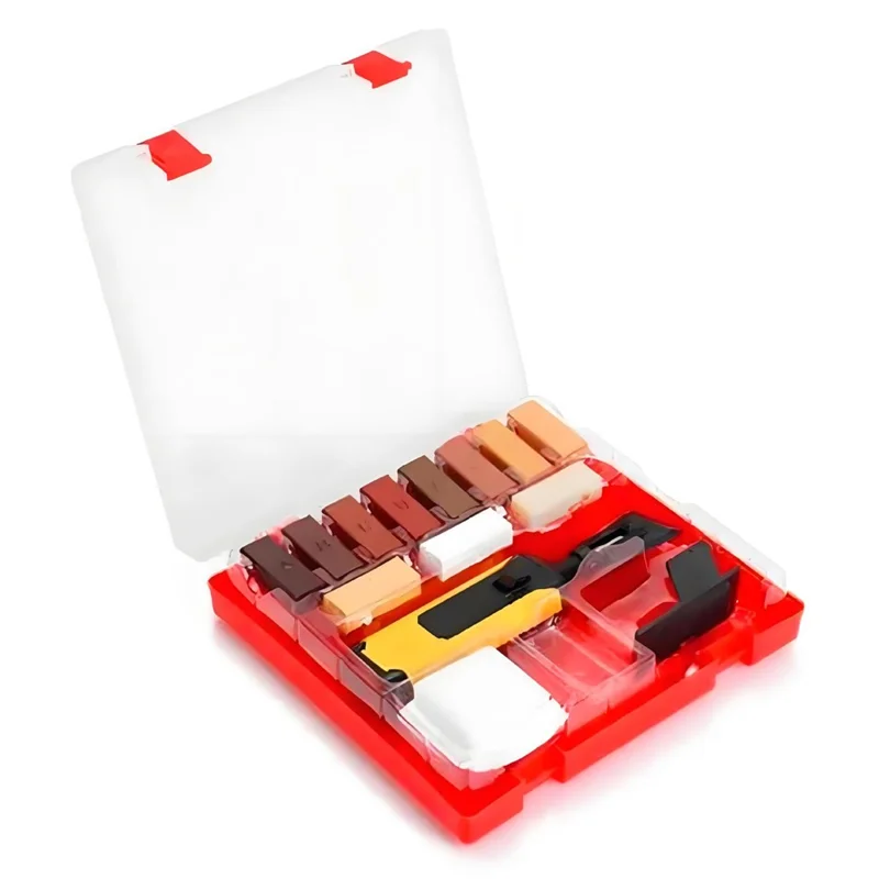 Kit de réparation de plancher en bois Ensemble de restauration de meubles Outils de retouche pour parquet pour réparer les rayures / bosses / fissures