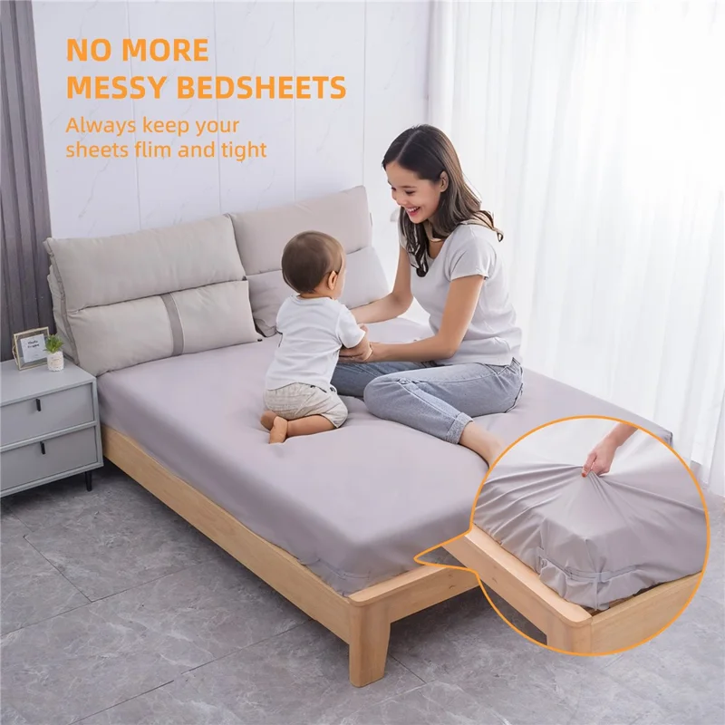 4Pcs Bed Sheet Fasteners Universal Anti Slip Clip Holders Invisible Pinless for Bedding / Mattress Cover - Grey