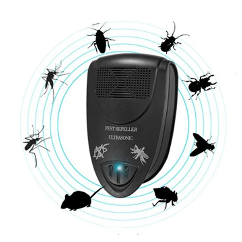 ZS-3112 Repellente Elettronico a Ultrasuoni contro Zanzare, Scarafaggi e Topi, Spina EU - Bianco