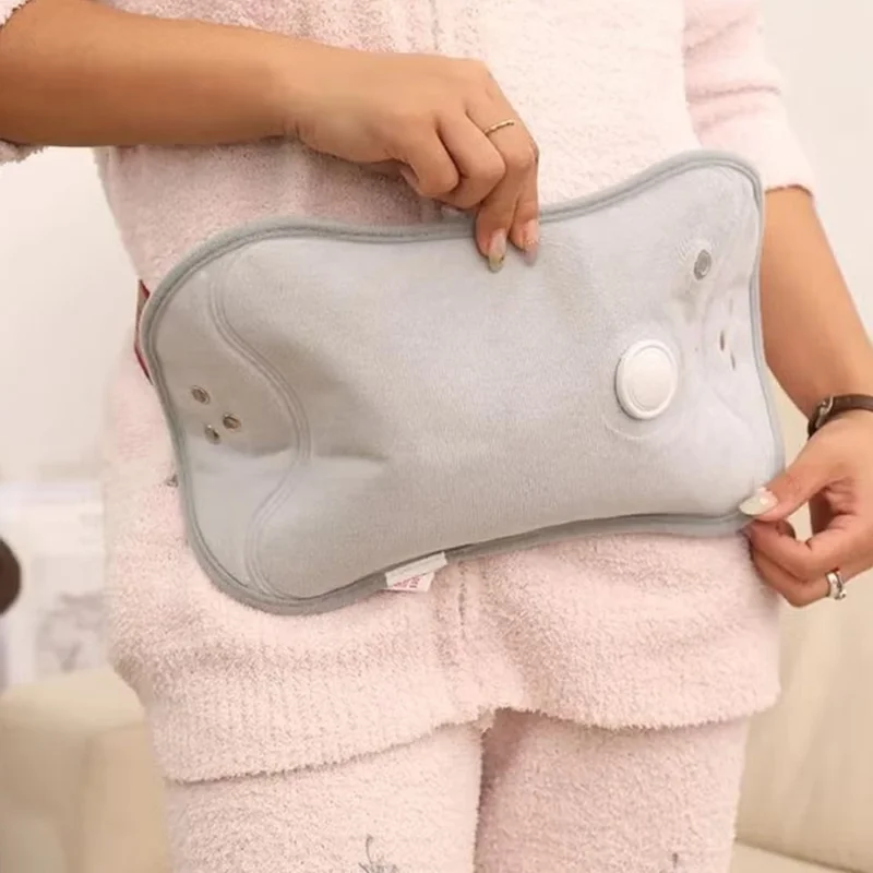 Electric Hot Water Bottle Crystal Fleece Heated Waist Belt for Belly Back Warming Bag