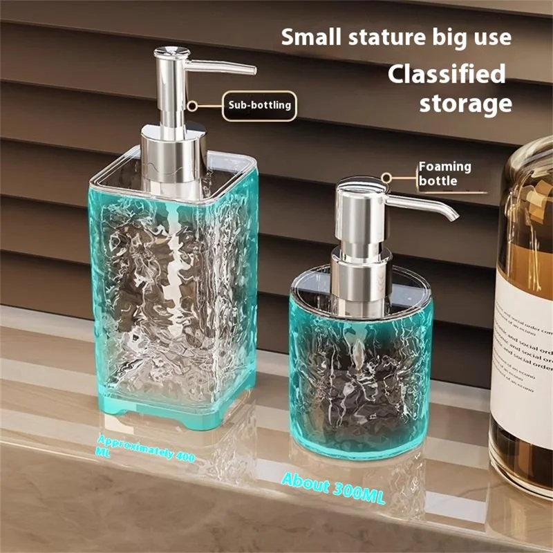 400ml Square Shape Refillable Liquid Soap Foaming Bottle Hand Wash Dispenser Pump Bottle - Transparent Grey