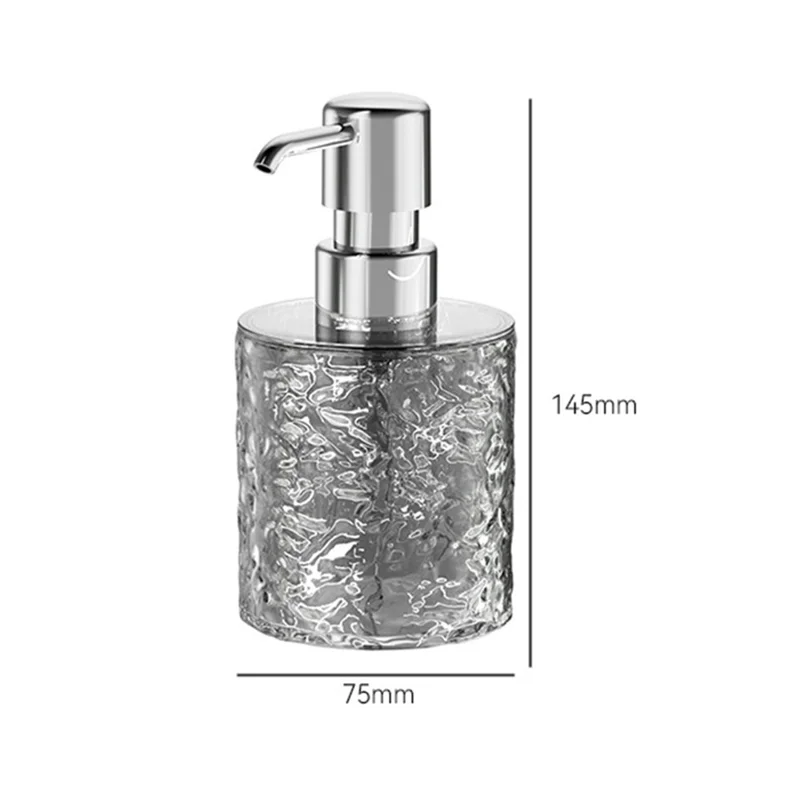 300ml Round Shape Refillable Liquid Soap Foaming Bottle Hand Wash Dispenser Pump Bottle - Transparent Grey