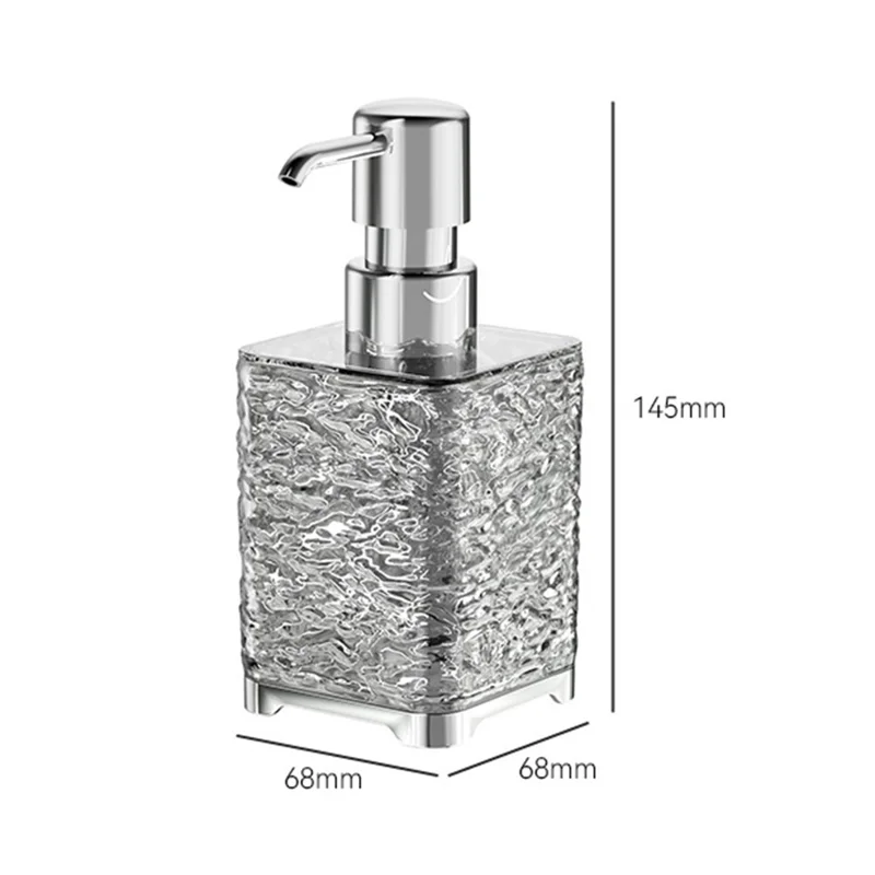 300ml Square Shape Refillable Liquid Soap Foaming Bottle Hand Wash Dispenser Pump Bottle - Transparent Grey