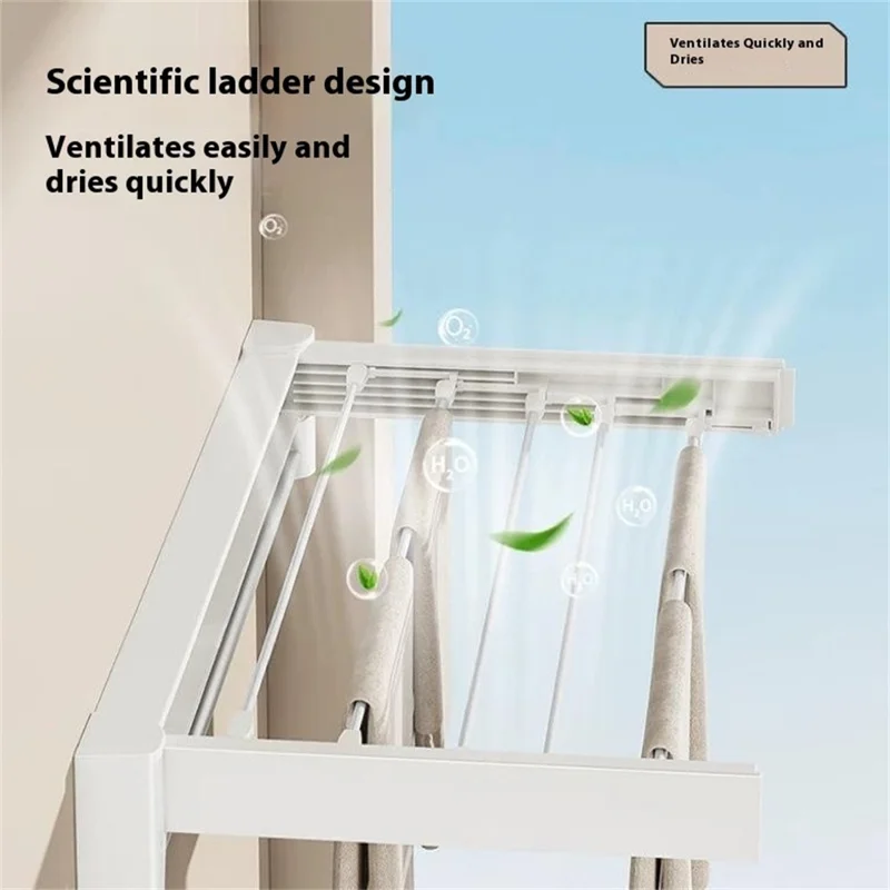 Étendoir à linge pliable économe en espace en ABS et acier au carbone, support de séchage d'intérieur et de balcon, longueur 70 cm