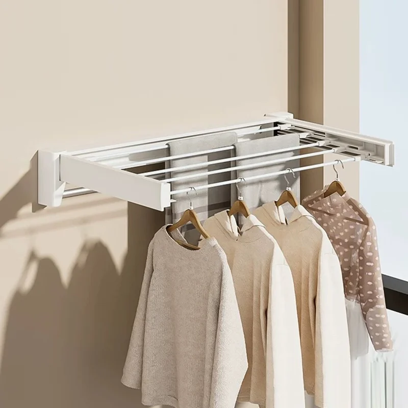 Séchoir à linge pliable en ABS et acier au carbone, support de séchage d'intérieur et de balcon, longueur 70 cm avec barre