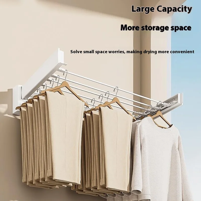 Séchoir à linge pliable en ABS et acier au carbone, support de séchage d'intérieur et de balcon, longueur 70 cm avec barre