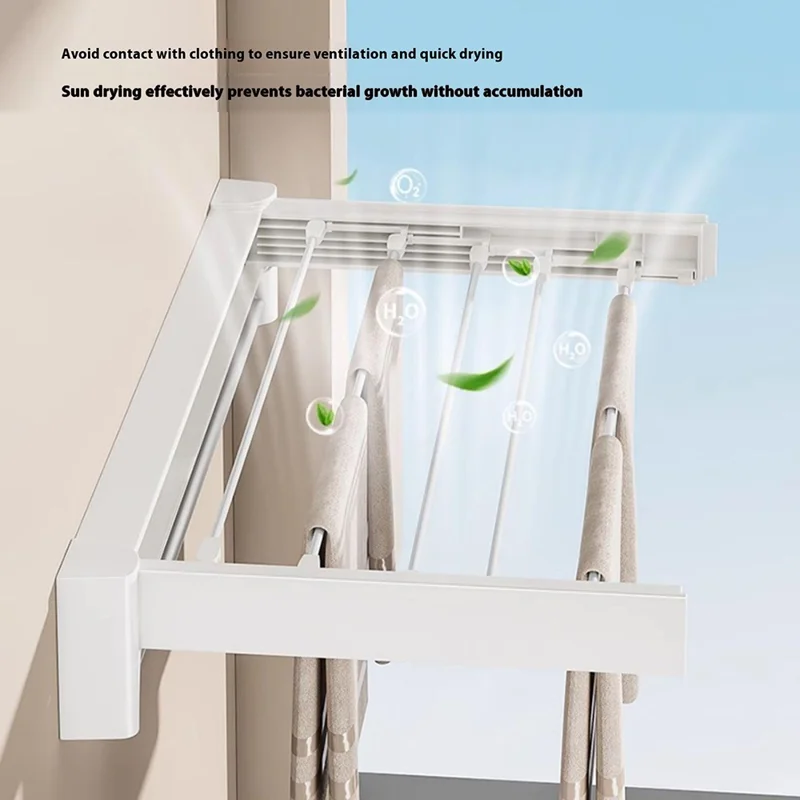 Séchoir à linge pliable en ABS et acier au carbone, support de séchage d'intérieur et de balcon, longueur 70 cm avec barre