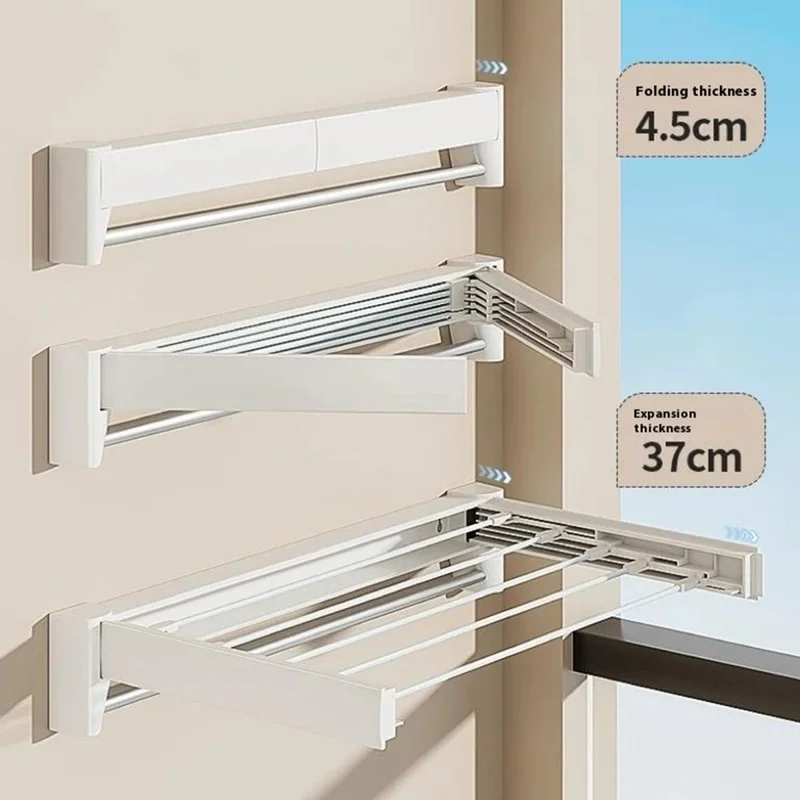 Séchoir à linge pliable en ABS et acier au carbone, support de séchage d'intérieur et de balcon, longueur 70 cm avec barre