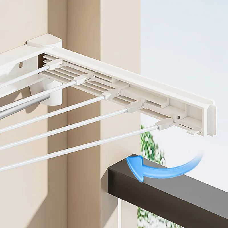 Séchoir à linge pliable en ABS et acier au carbone, support de séchage d'intérieur et de balcon, longueur 70 cm avec barre